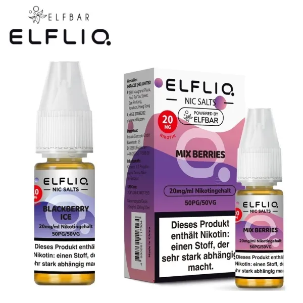 Elfliq von Elfbar – Flasche mit frischem E-Liquid für E-Zigaretten, verschiedene Aromen, jetzt bei Vaperking erhältlich